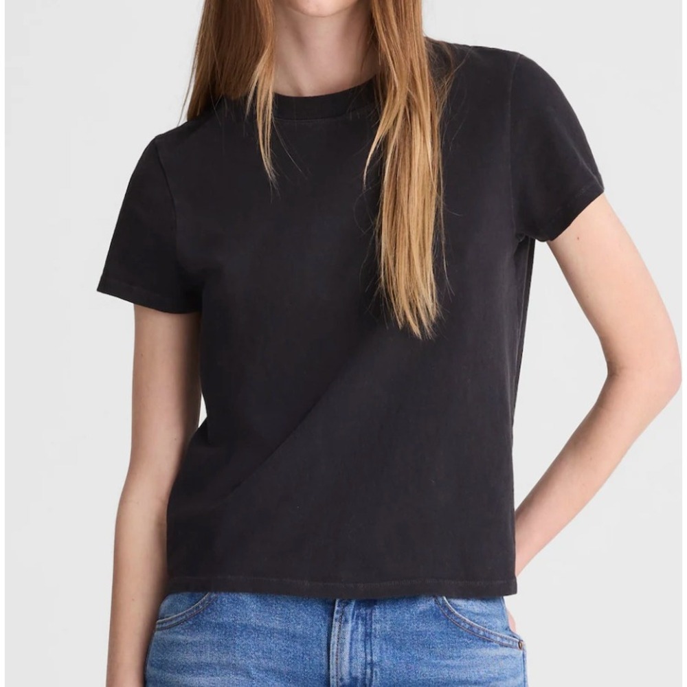 Madewell Relaxed Tee Women M Black Charcoal Vintage Jersey Crewneck Minimalist